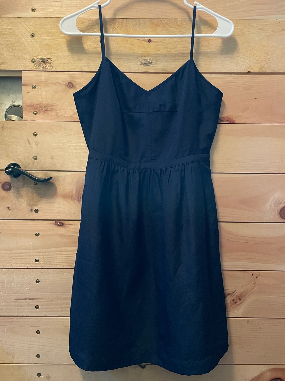 J Crew Spaghetti Strap Navy Dress